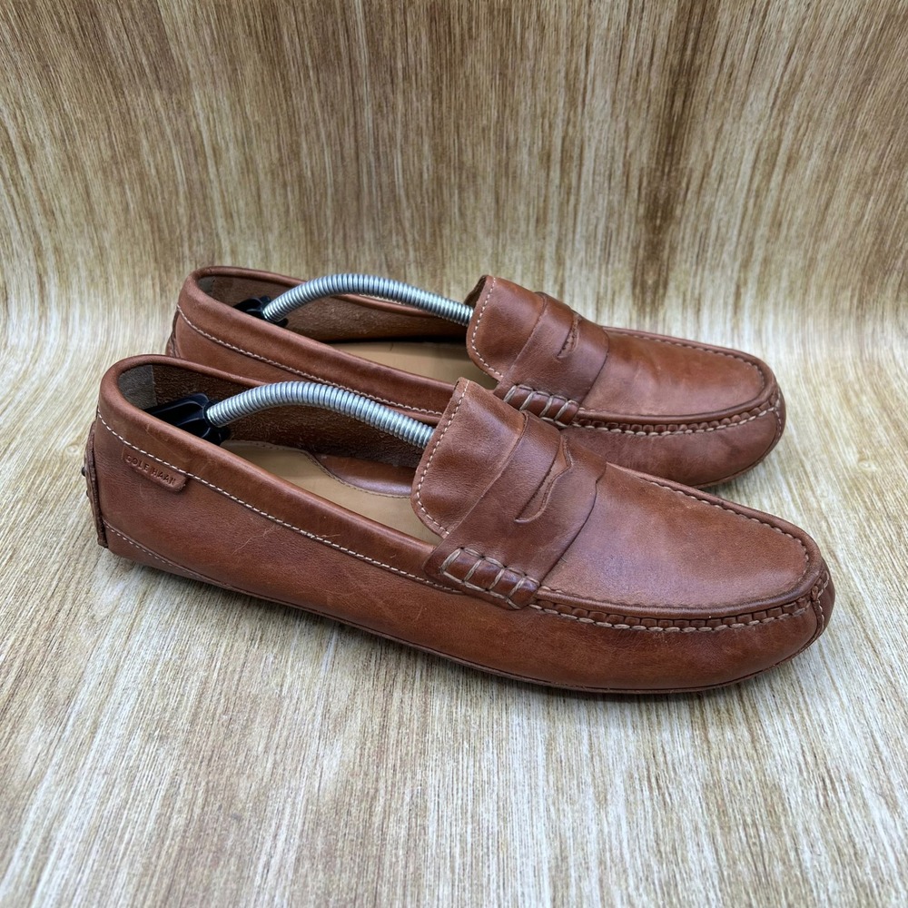 Cole Haan Penny Loafer Men's Size 7 M Tan Leather Driver Moc Toe Shoes C12134